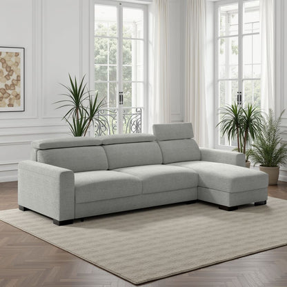 Luonto Elliot Fabric Reversible Chaise Sleeper Sectional Sofa (King/Queen)