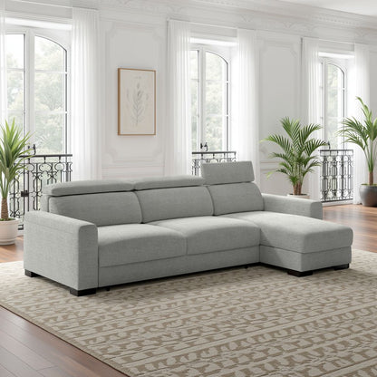 Luonto Elliot Fabric Reversible Chaise Sleeper Sectional Sofa (King/Queen)