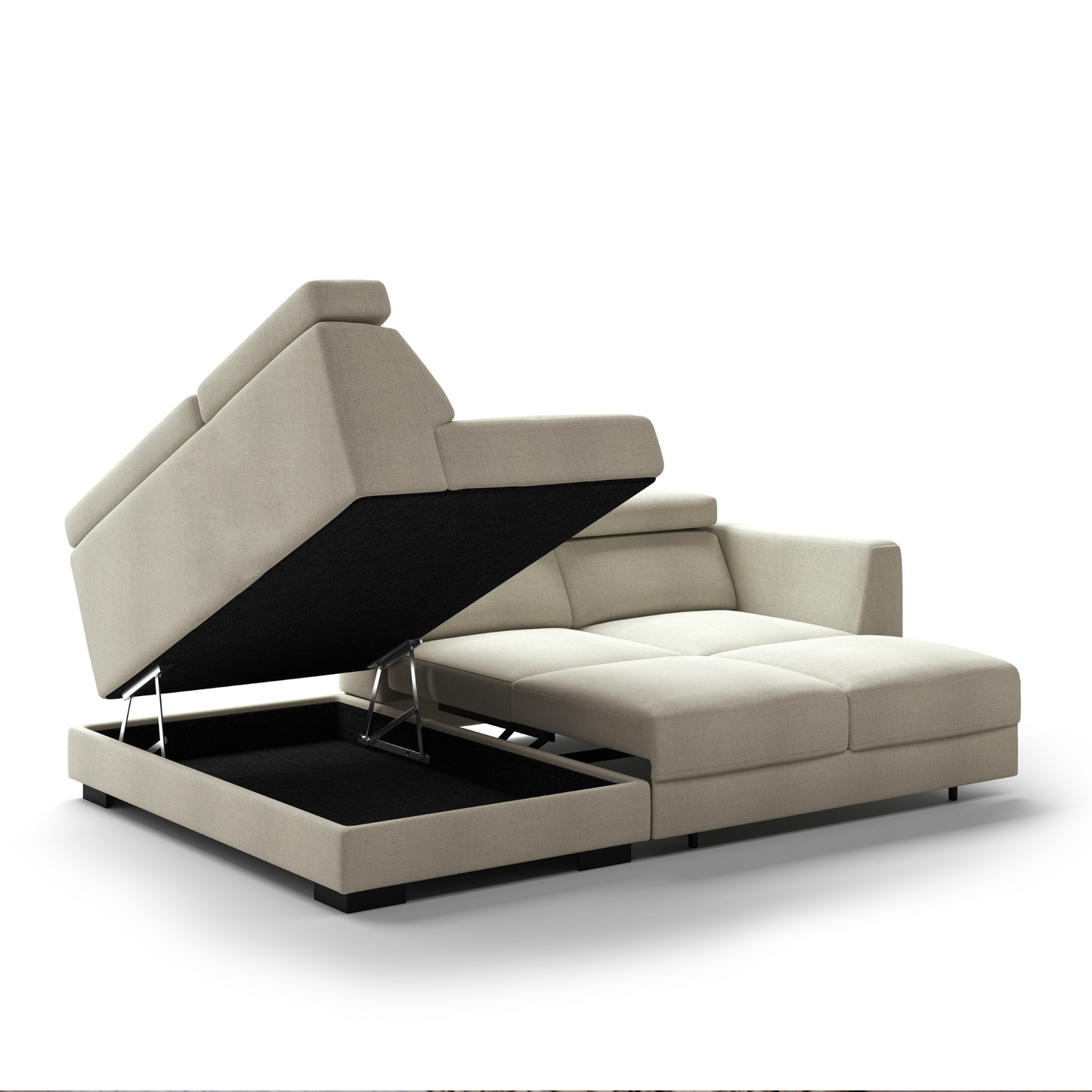 Luonto Halti L-Shaped Full XL Sectional Sleeper Sofa with Storage Chaise