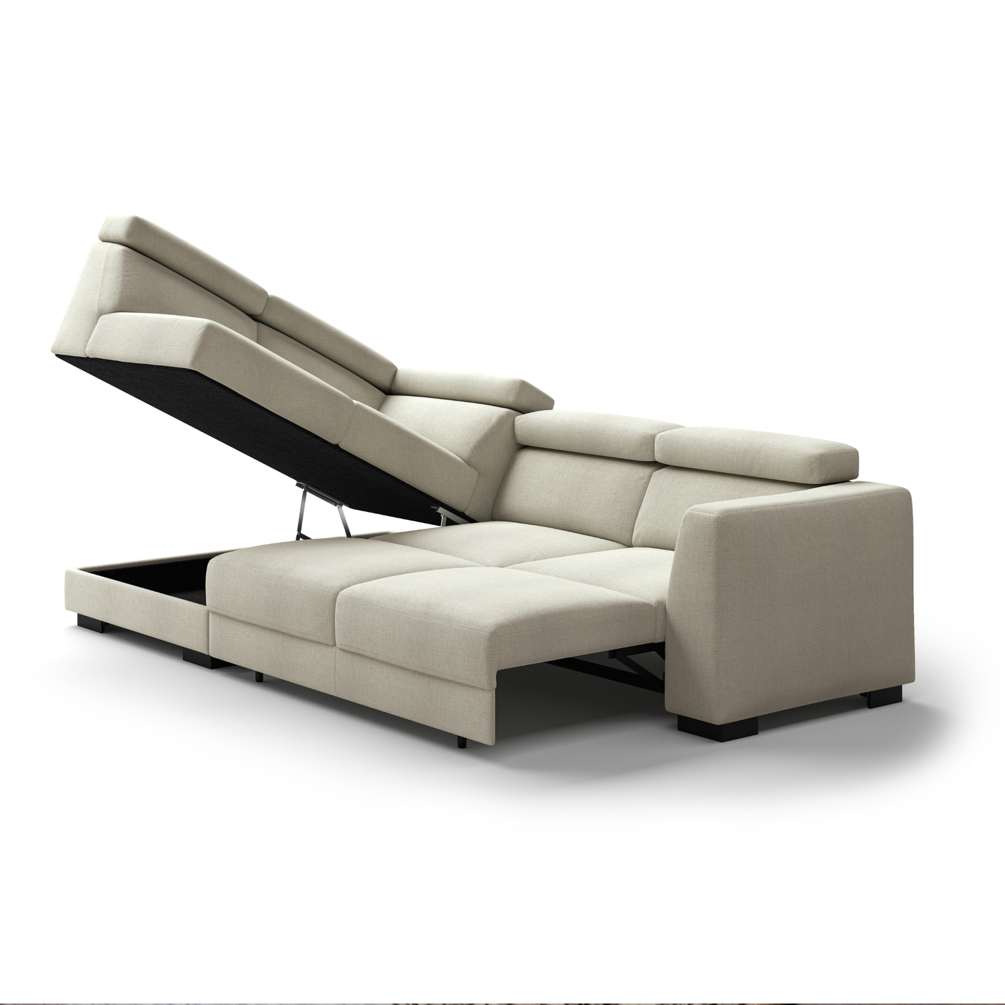 Luonto Halti L-Shaped Full XL Sectional Sleeper Sofa with Storage Chaise