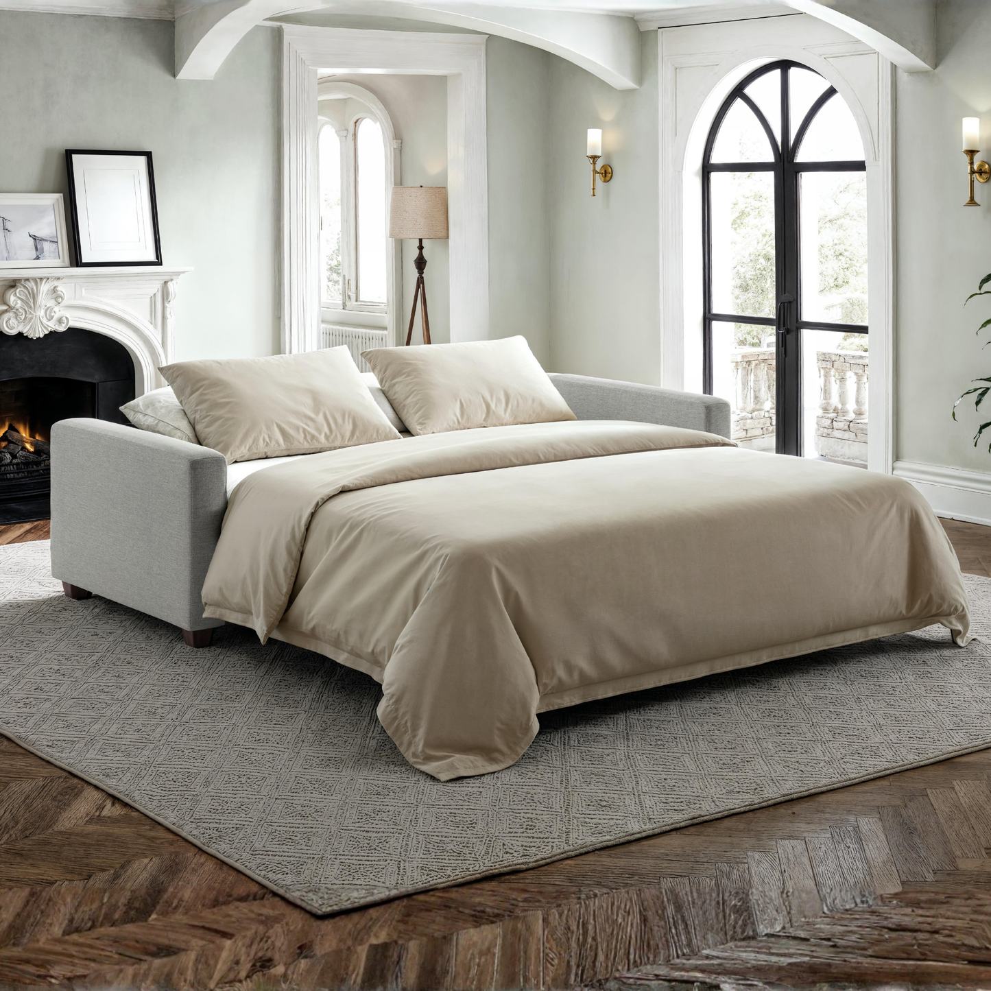 Luonto Hampton Fabric Sleeper Sofa with Hybrid Function