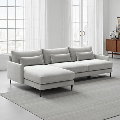 Luonto Liam Fabric Sectional Sofa With Reversible Chaise-ComfortDeisgn