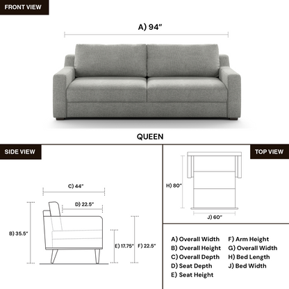 Luonto Meri Fabric Queen Sleeper with Easy Deluxe Mechanism