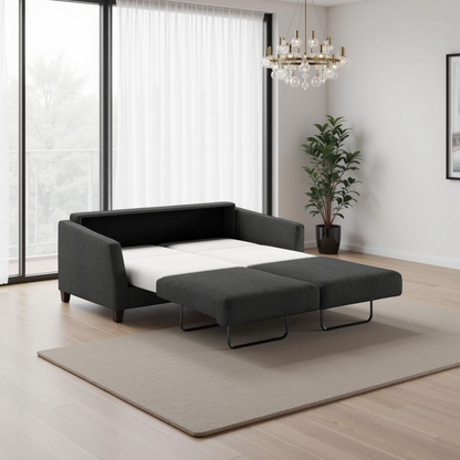 Luonto Monika Fabric Queen Sleeper Sofa With Wood or Chrome Legs-ComfortDesign