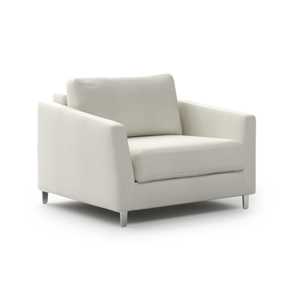 Luonto Monika Fabric Sleeper Sofa With Wood & Chrome Legs