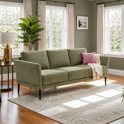 Luonto Viola 3-Seater Scandinavian Fabric Sofa With Durable Wood Frame