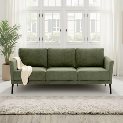 Luonto Viola 3-Seater Scandinavian Fabric Sofa With Durable Wood Frame