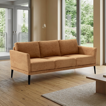 Luonto Viola 3-Seater Scandinavian Fabric Sofa With Durable Wood Frame