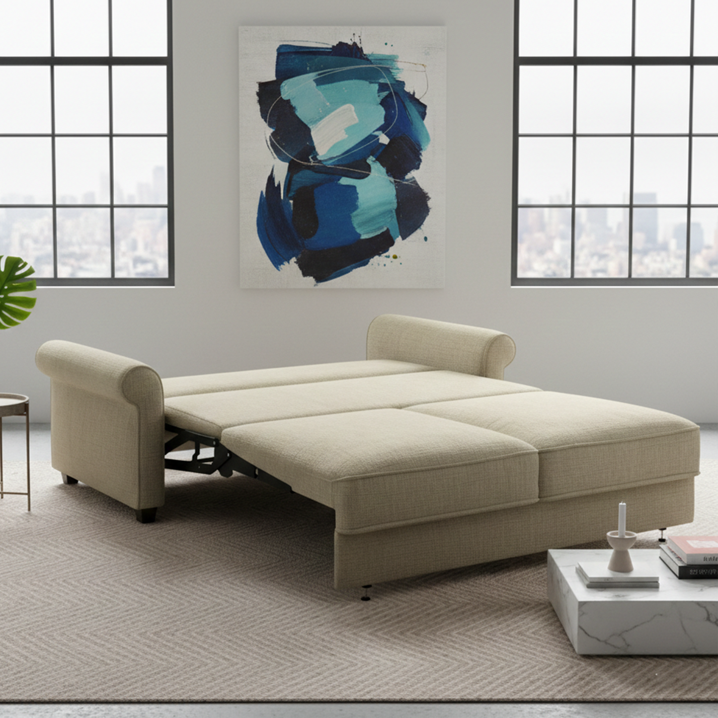 Luonto Willow Fabric Sleeper Sofa With Hybrid Deluxe mechanism