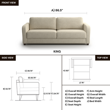 Luonto Aspen Fabric Sleeper Sofa With Nest Function