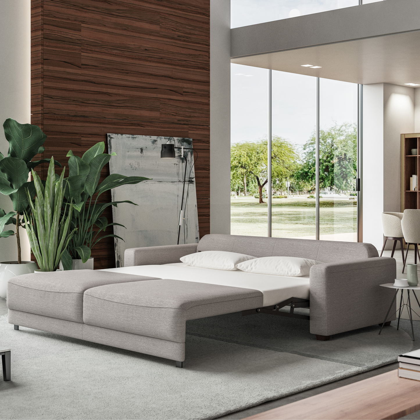 Luonto Belton Performance Fabric Queen Sofa Sleeper with Power & Manual Conversion-comfortdesignfurniture