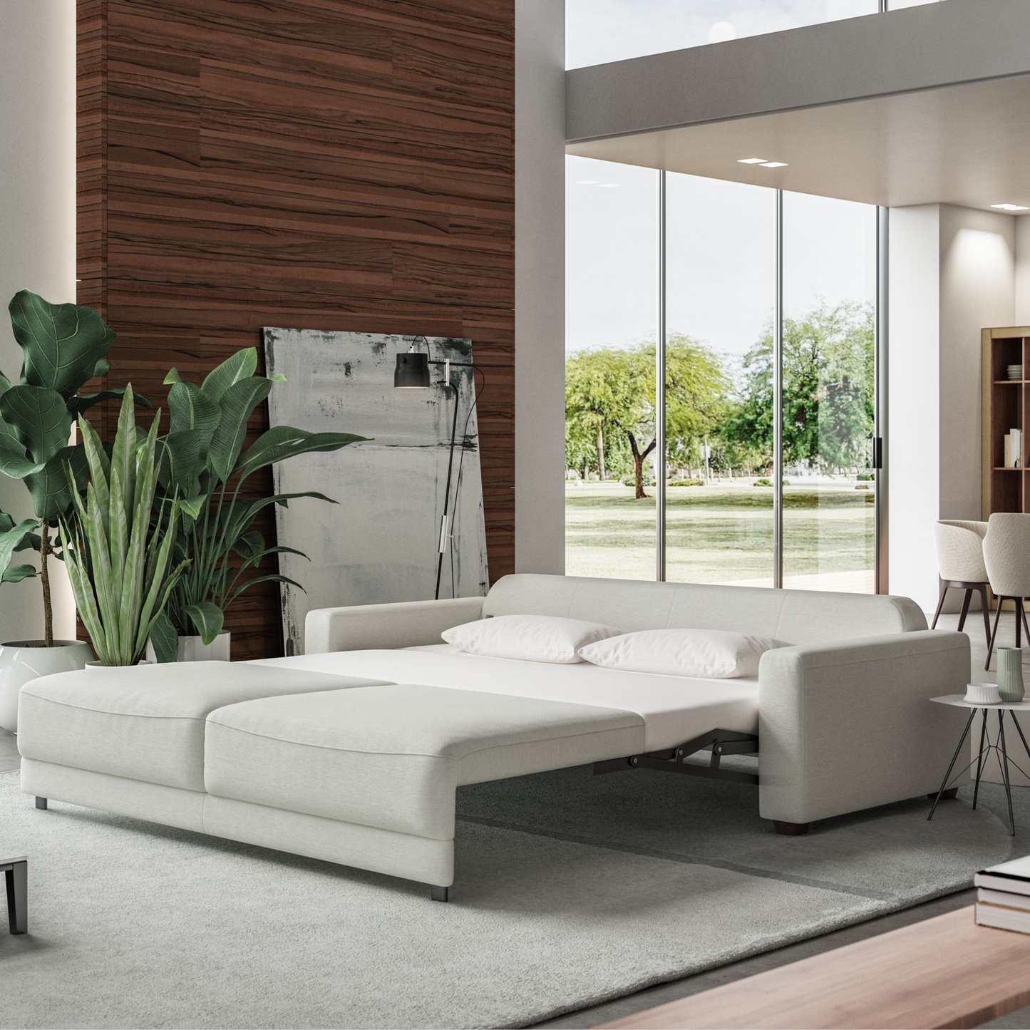 Luonto Belton Performance Fabric Queen Sofa Sleeper with Power & Manual Conversion-comfortdesignfurniture