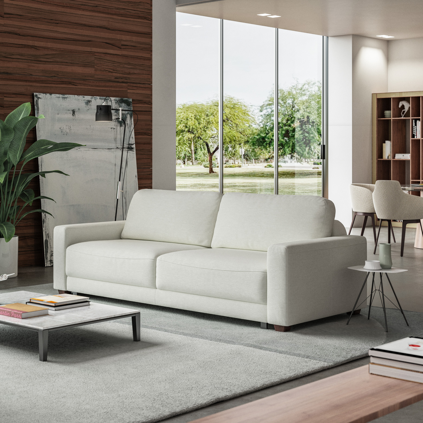Luonto Belton Performance Fabric Queen Sofa Sleeper with Power & Manual Conversion-comfortdesignfurniture