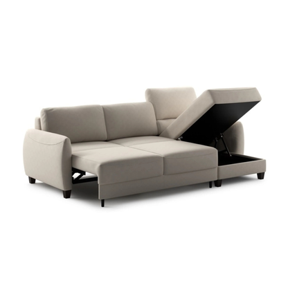 Luonto Delta Fabric L-shaped Sectional Sleeper With Storage