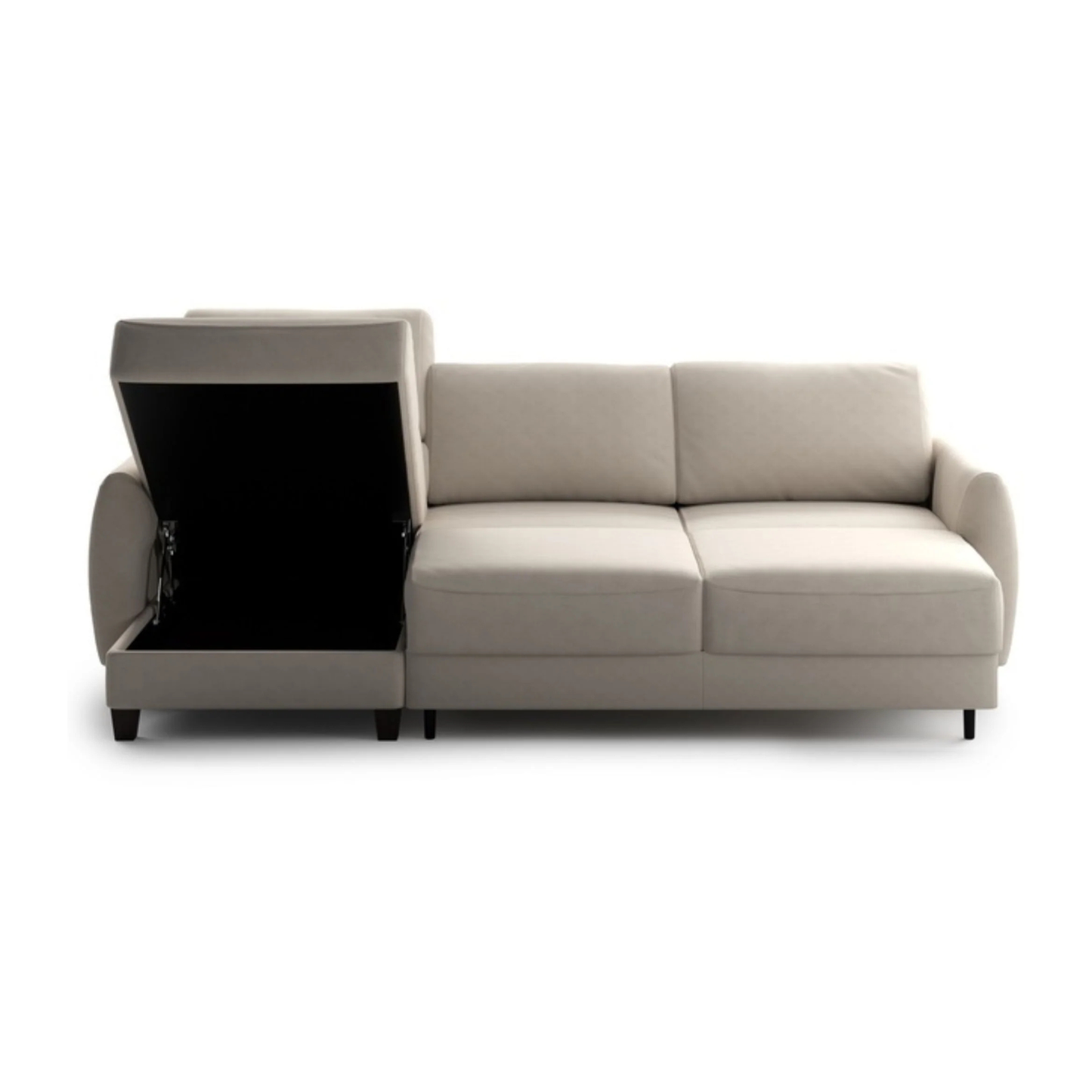 Luonto Delta Fabric L-shaped Sectional Sleeper With Storage