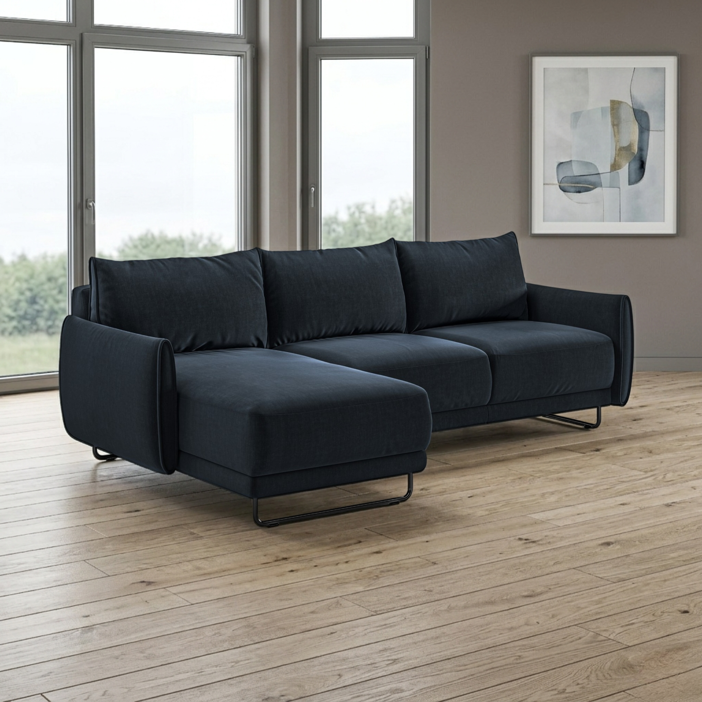 Luonto Dolphin Full XL Sleeper Sofa with Reversible Chaise
