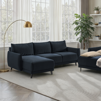 Luonto Dolphin Full XL Sleeper Sofa with Reversible Chaise