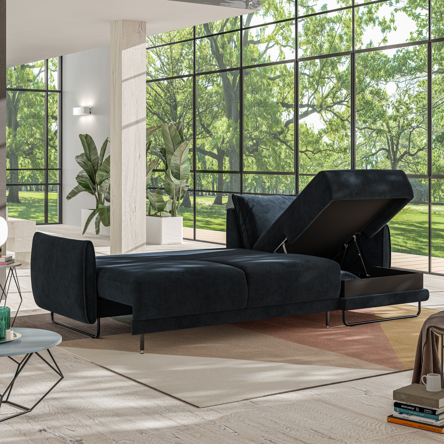 Luonto Dolphin Full XL Sleeper Sofa with Reversible Chaise