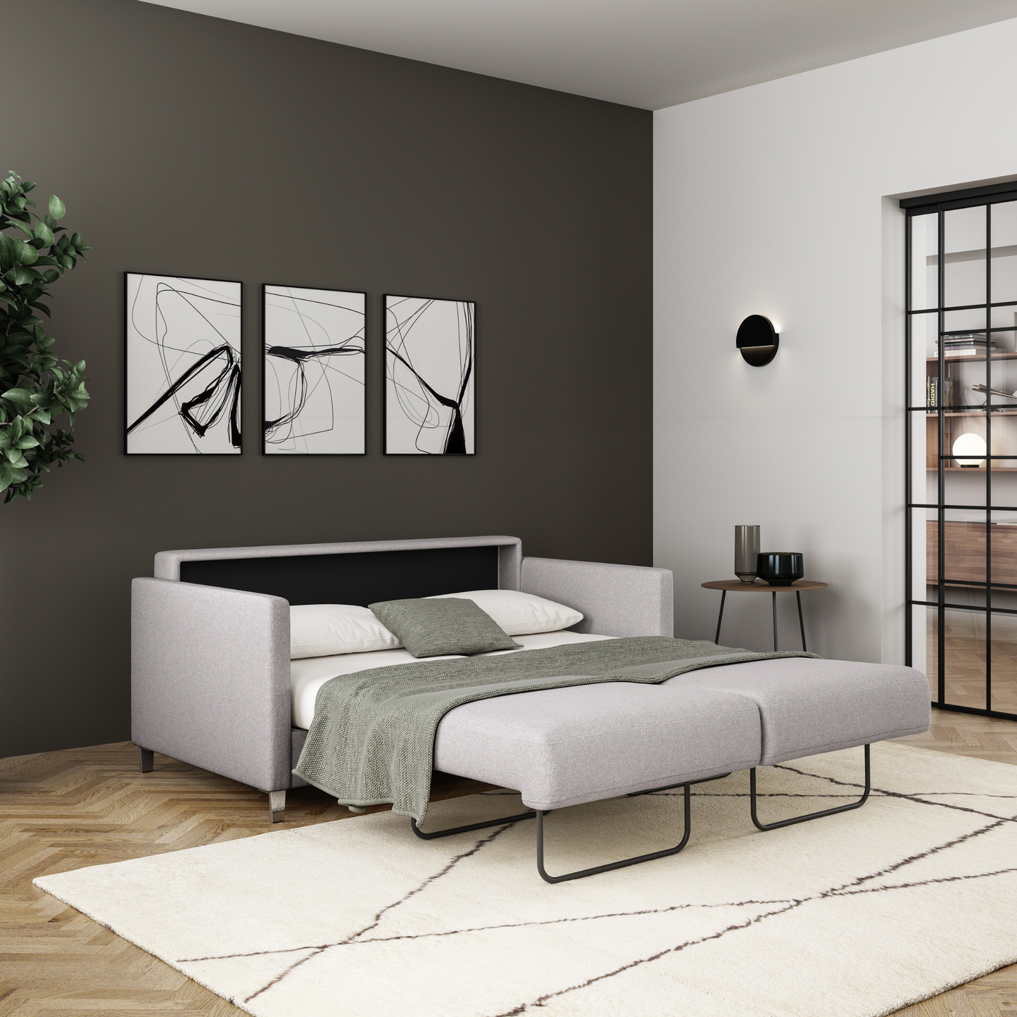 Luonto Elfin Fabric Sleeper Sofa With Nest Function