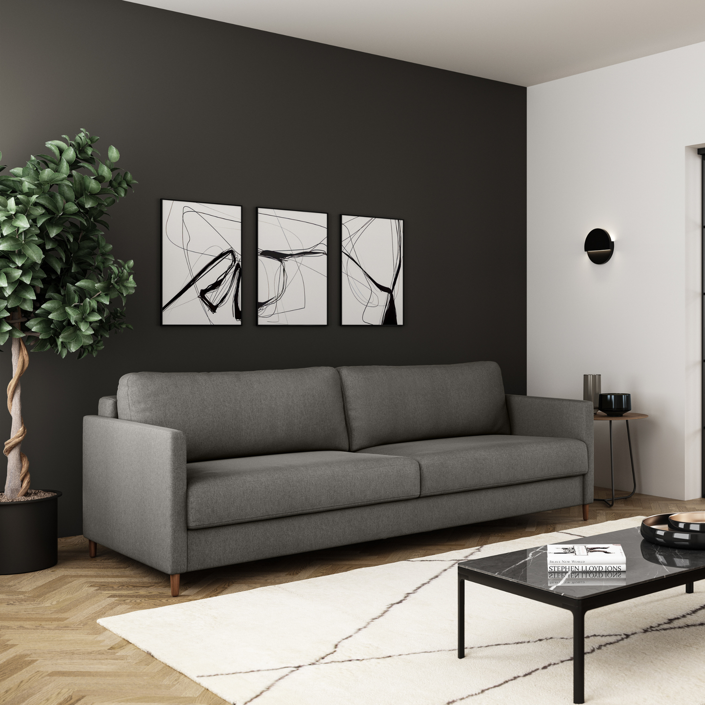 Luonto Elfin Fabric Sleeper Sofa With Nest Function