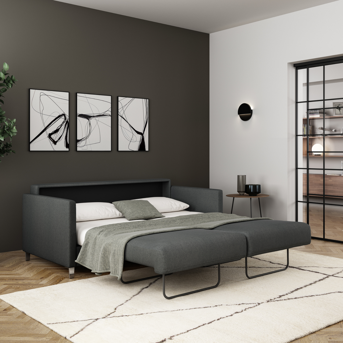 Luonto Elfin Fabric Sleeper Sofa With Nest Function