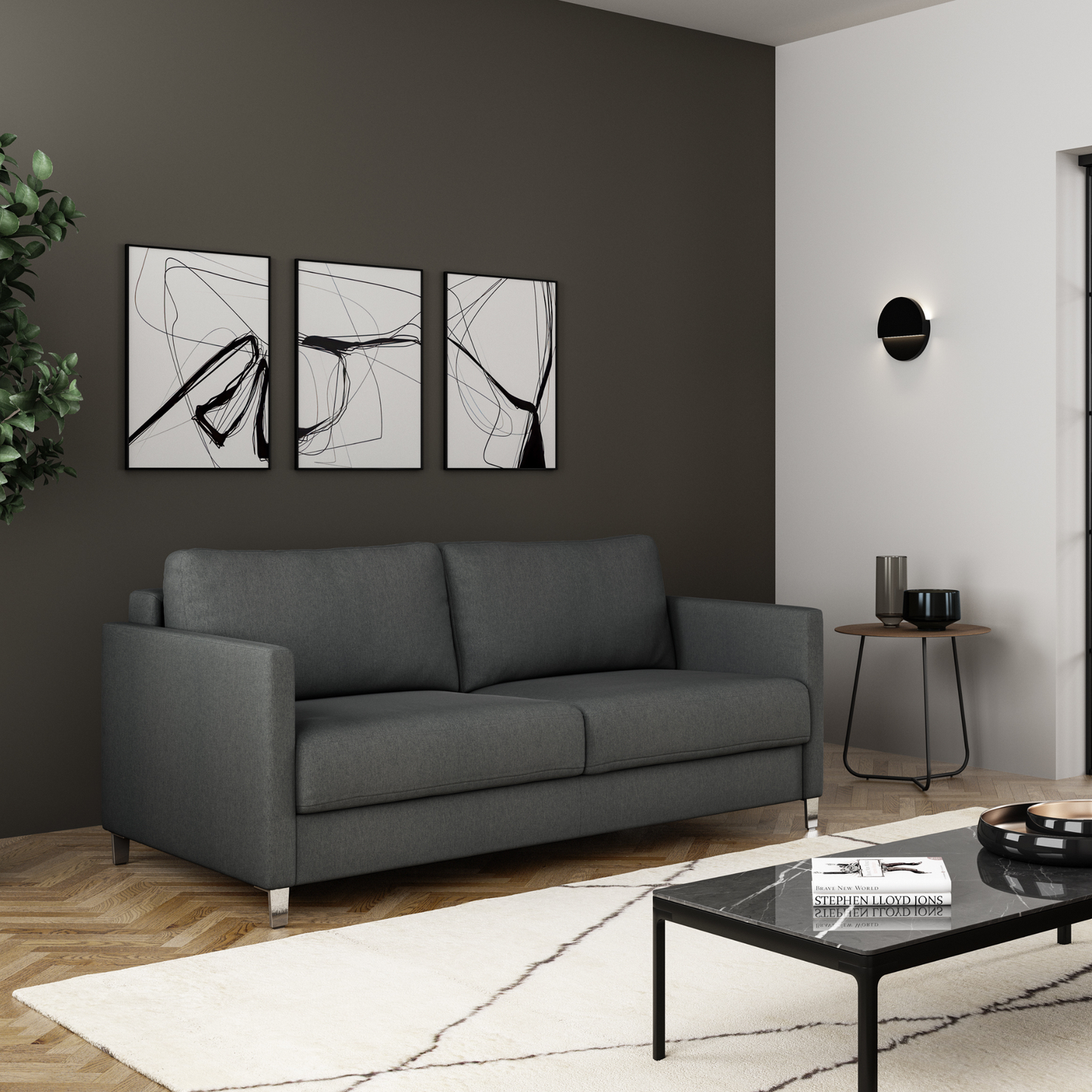 Luonto Elfin Fabric Sleeper Sofa With Nest Function