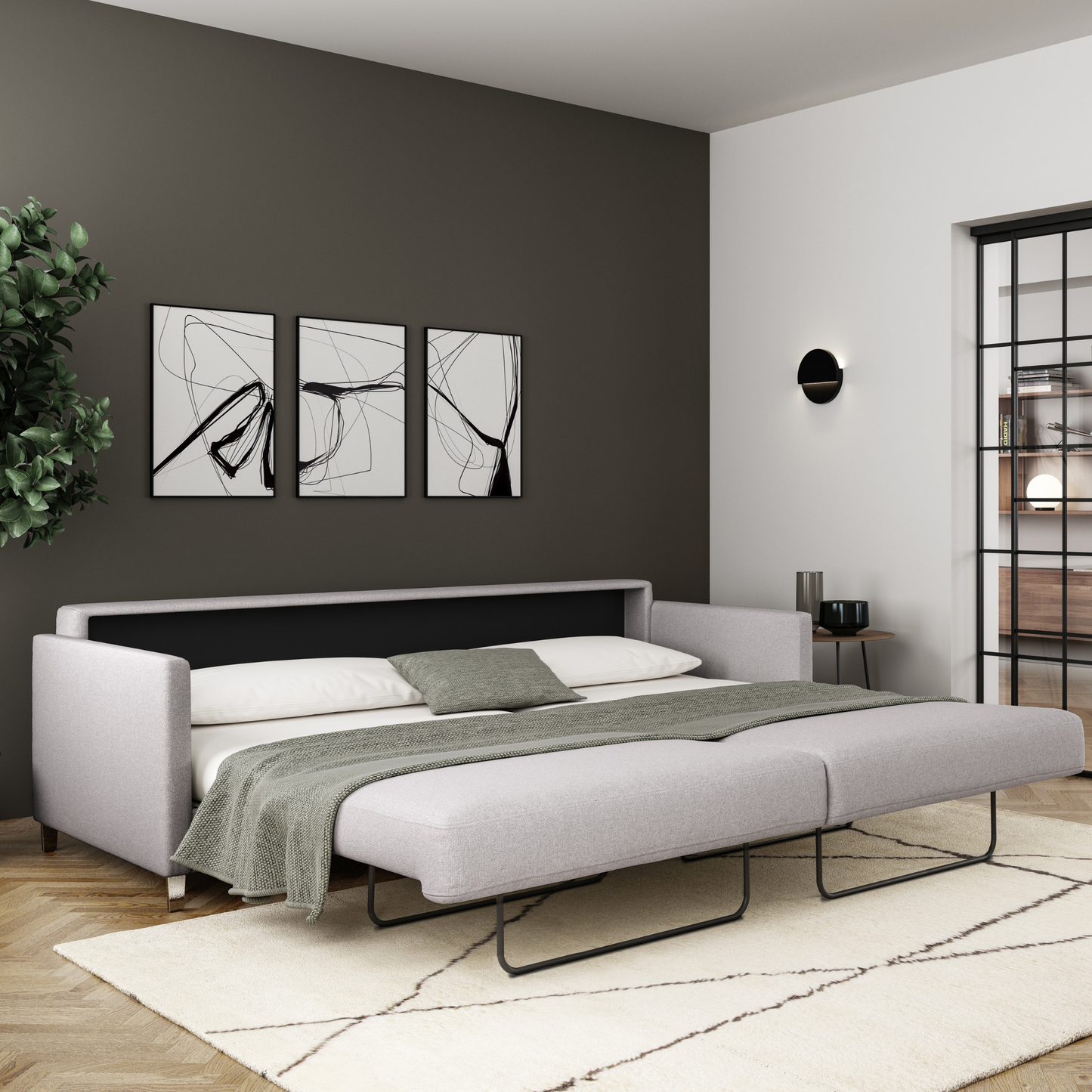 Luonto Elfin Fabric Sleeper Sofa With Nest Function