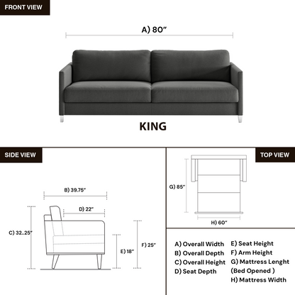 Luonto Elfin Fabric Sleeper Sofa With Nest Function
