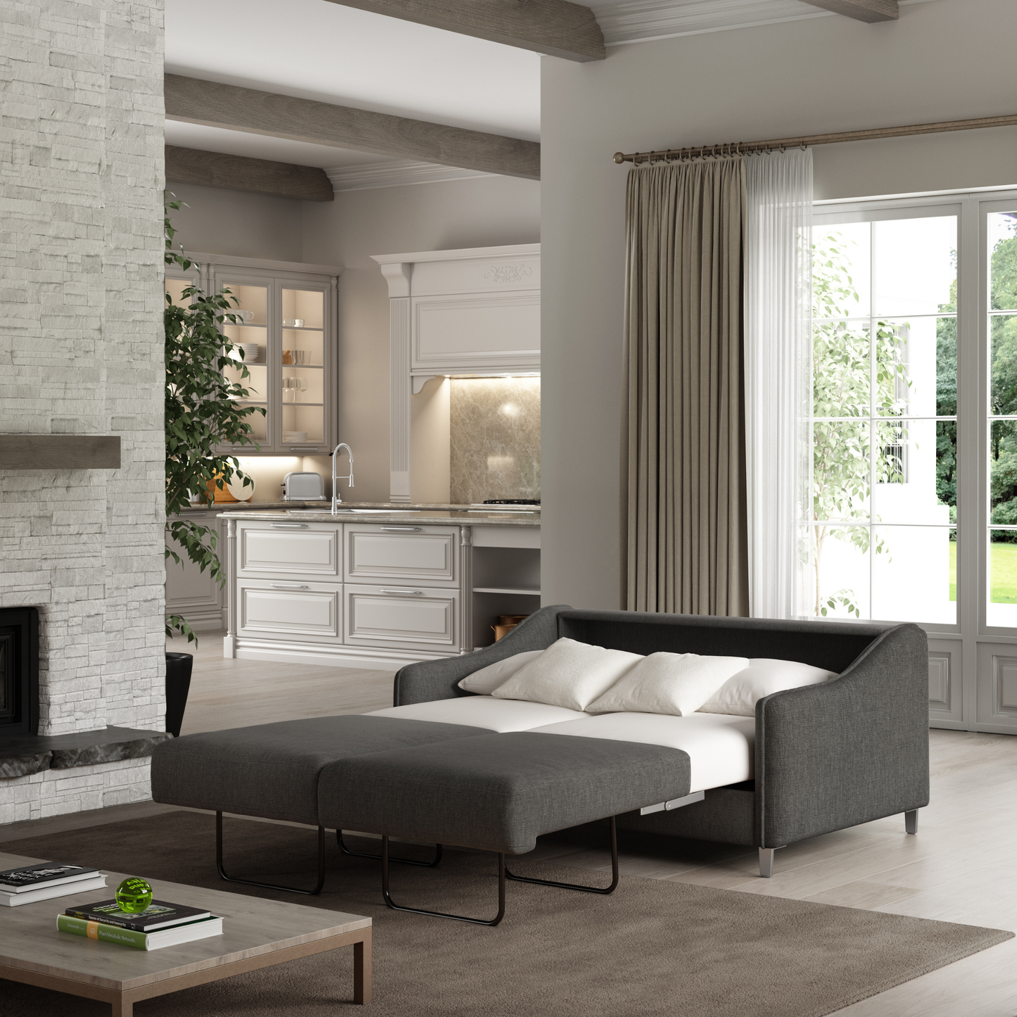 Luonto Ethos Fabric Sleeper Sofa With Nest Mechanism