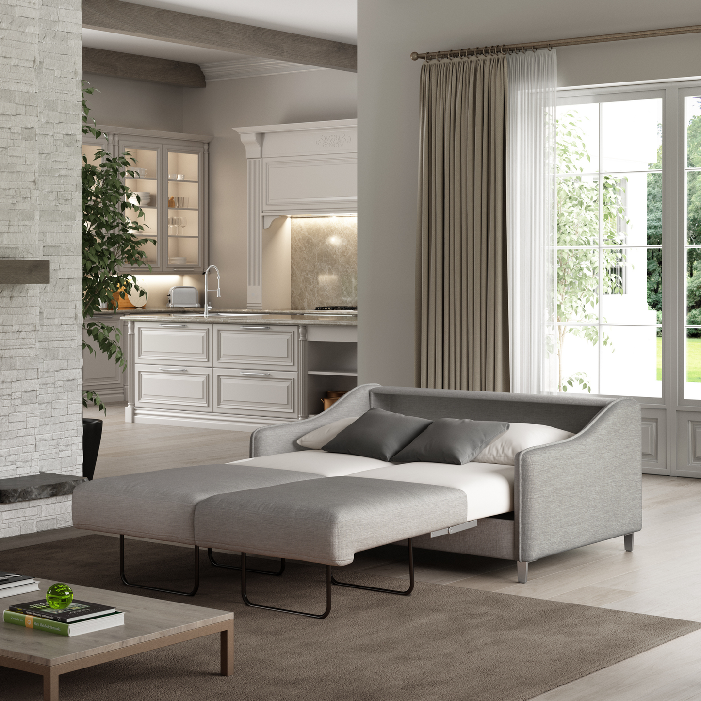 Luonto Ethos Fabric Sleeper Sofa With Nest Mechanism