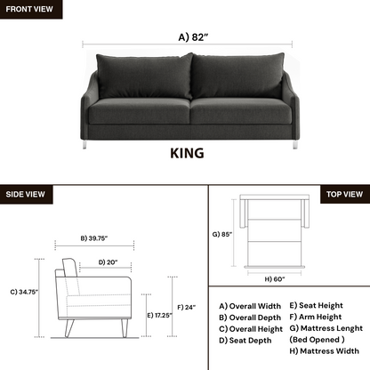 Luonto Ethos Fabric Sleeper Sofa With Nest Mechanism