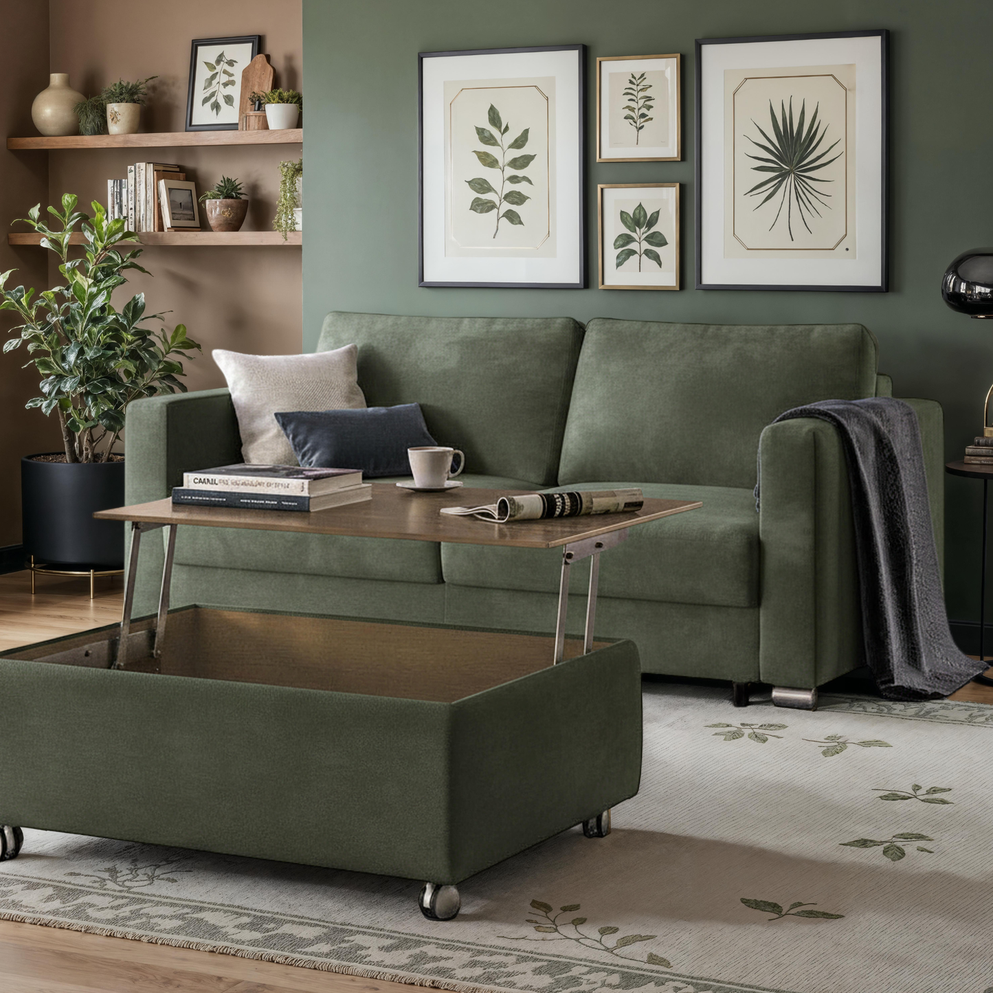 Luonto Fantasy Sleeper Sofa With Level Function & Foam Mattress