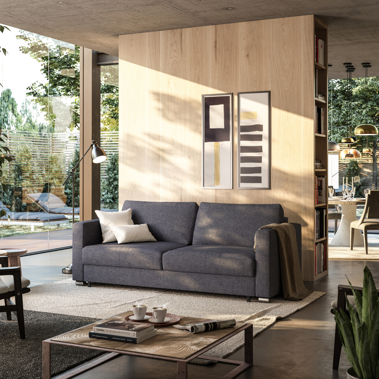 Luonto Fantasy Sleeper Sofa With Level Function & Foam Mattress