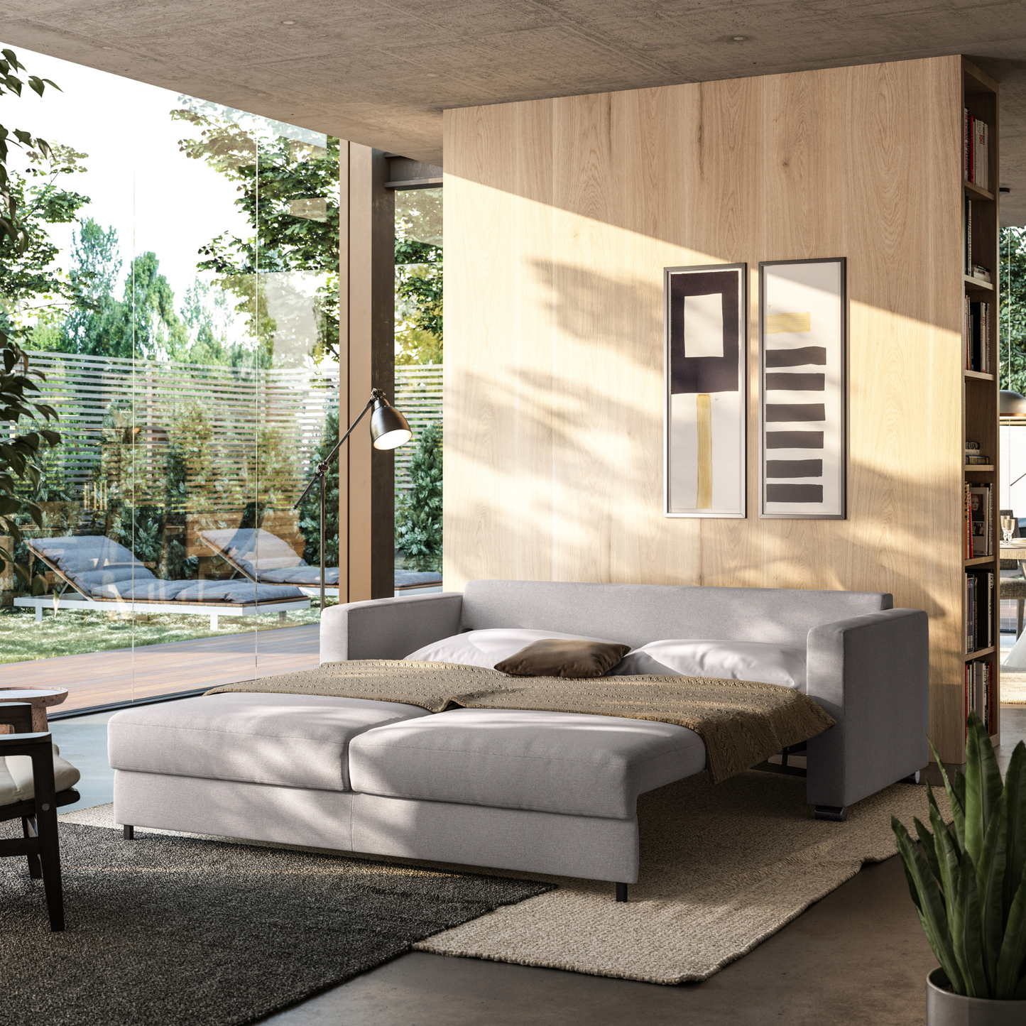 Luonto Fantasy Sleeper Sofa With Level Function & Foam Mattress