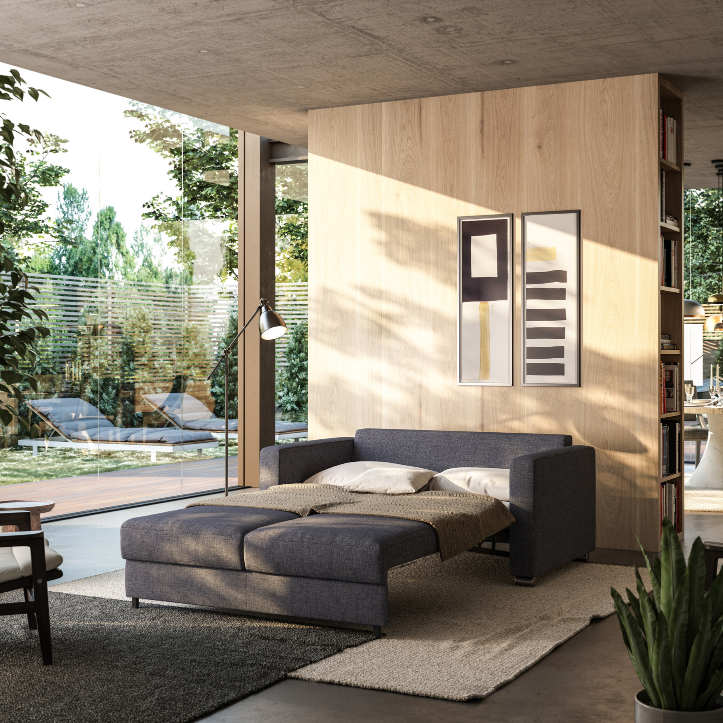 Luonto Fantasy Sleeper Sofa With Level Function & Foam Mattress