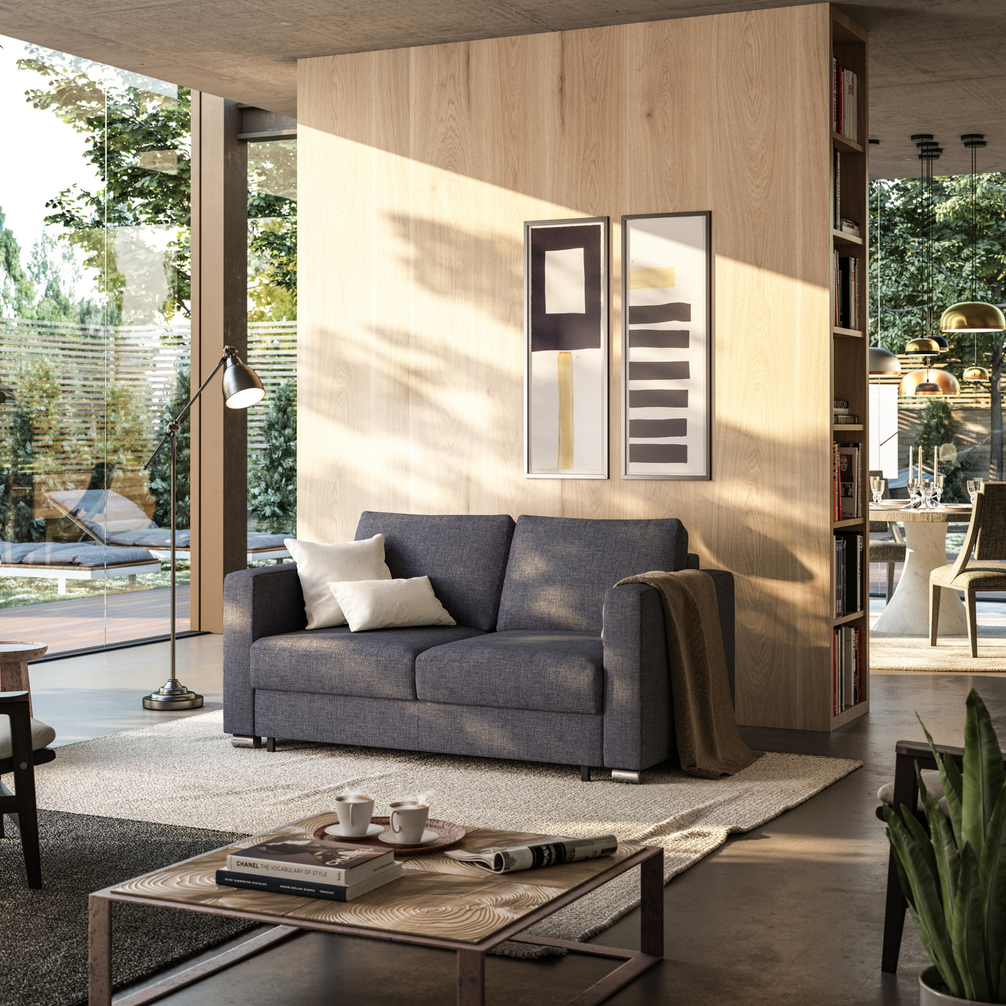 Luonto Fantasy Sleeper Sofa With Level Function & Foam Mattress