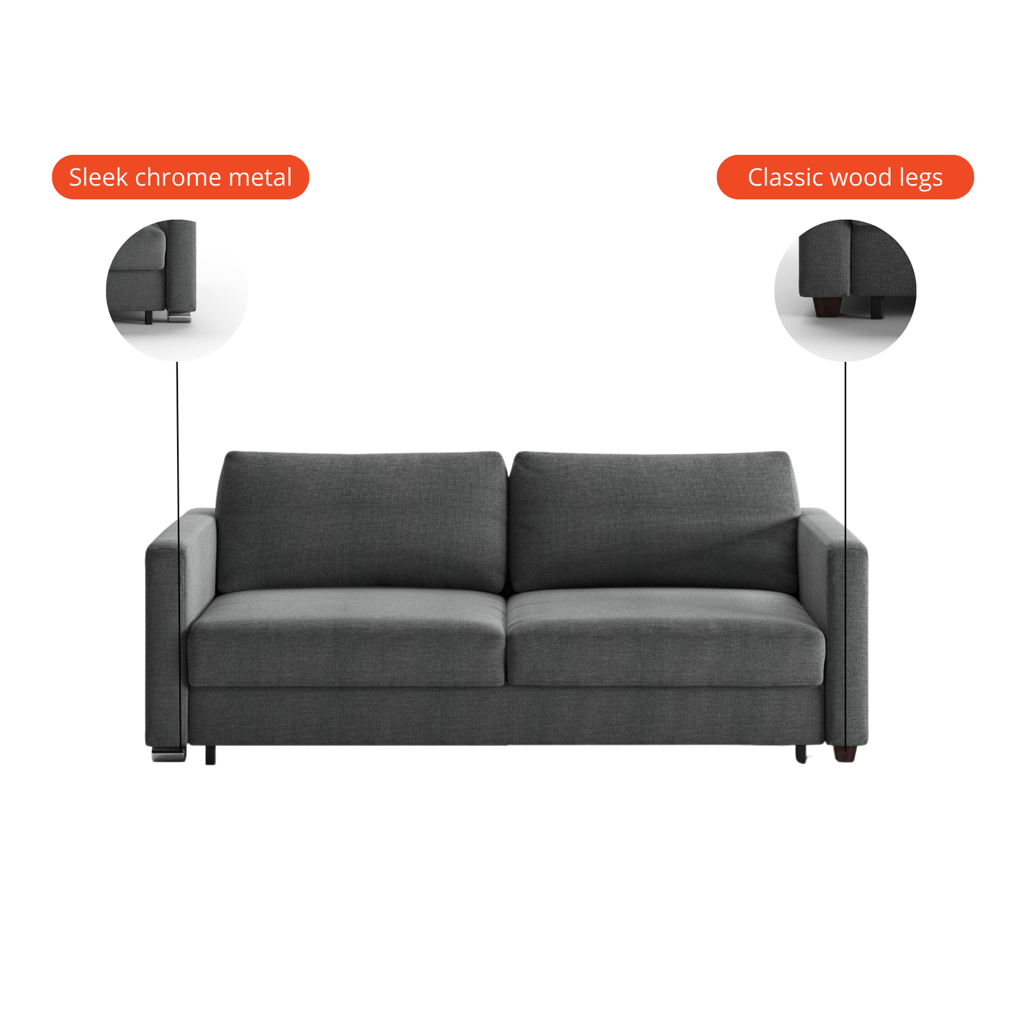 Luonto Fantasy Sleeper Sofa With Level Function & Foam Mattress