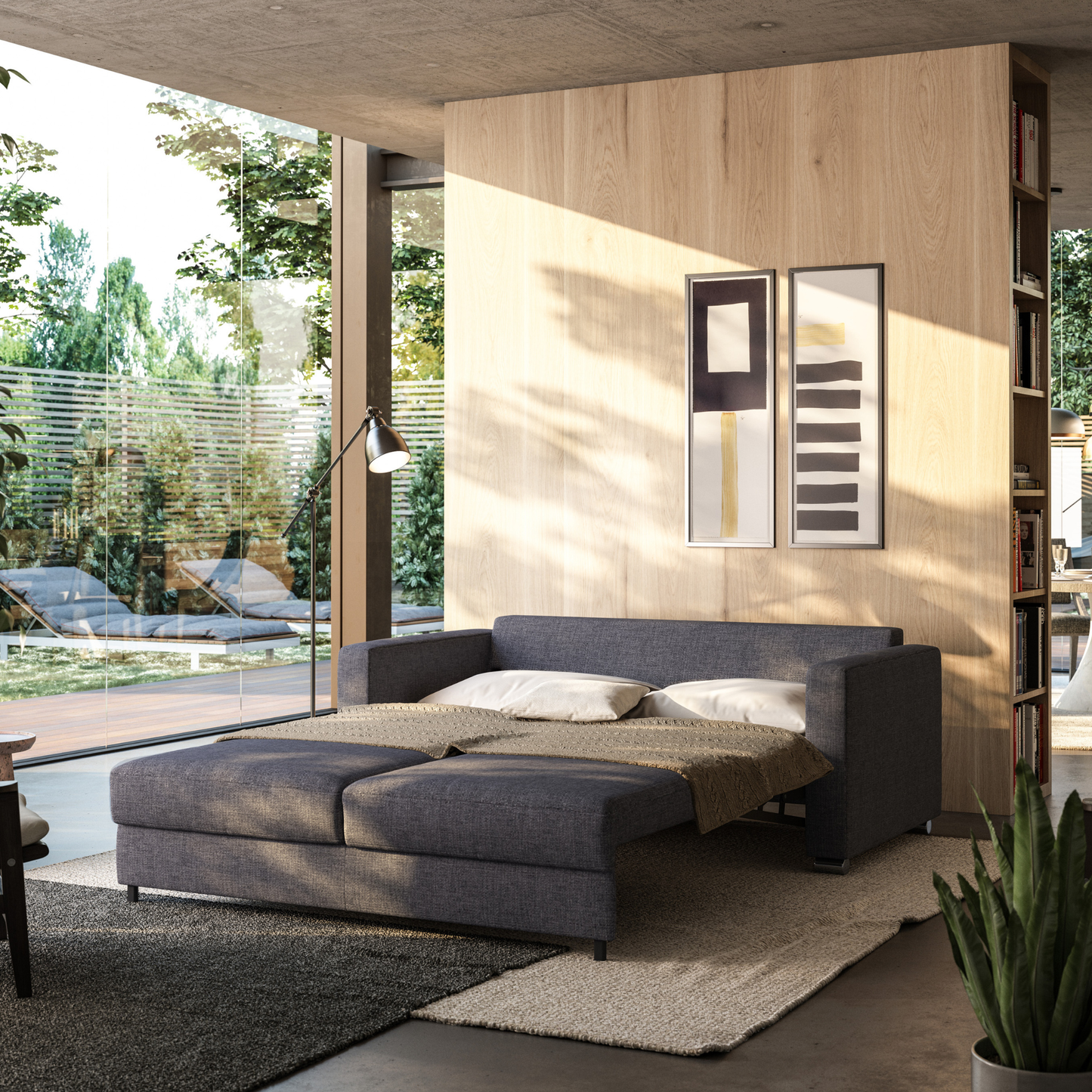 Luonto Fantasy Sleeper Sofa With Level Function & Foam Mattress