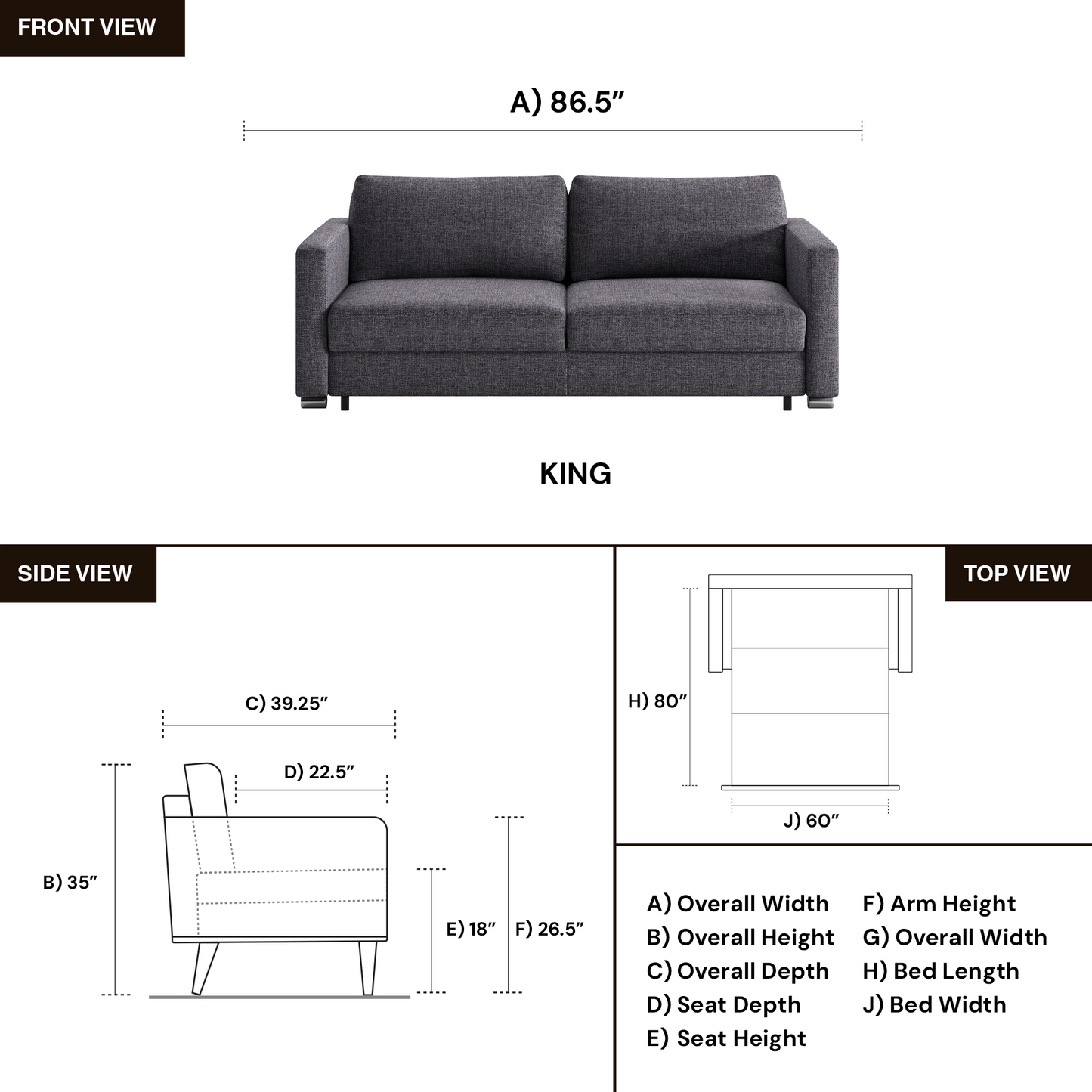 Luonto Fantasy Sleeper Sofa With Level Function & Foam Mattress