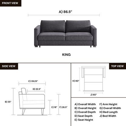 Luonto Fantasy Sleeper Sofa With Level Function & Foam Mattress