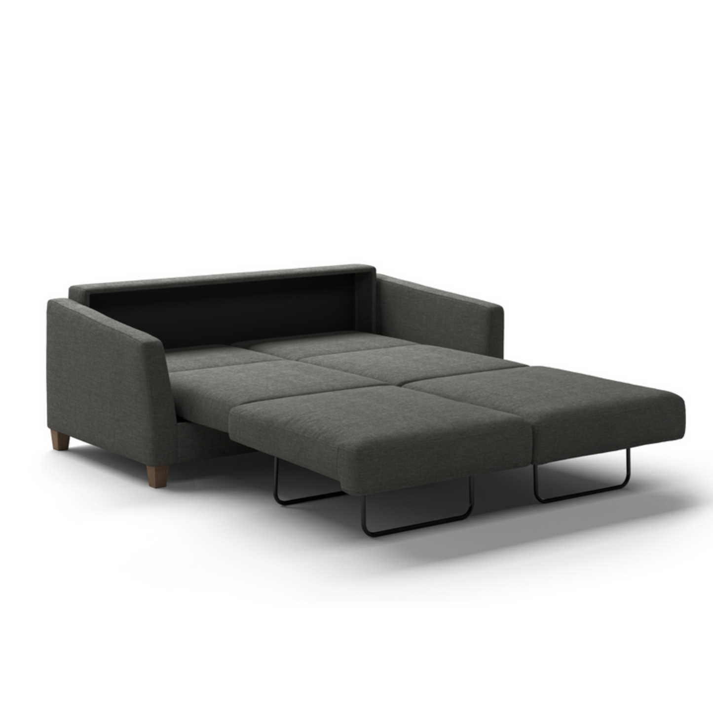 Luonto Monika Fabric Sleeper Sofa With Wood & Chrome Legs