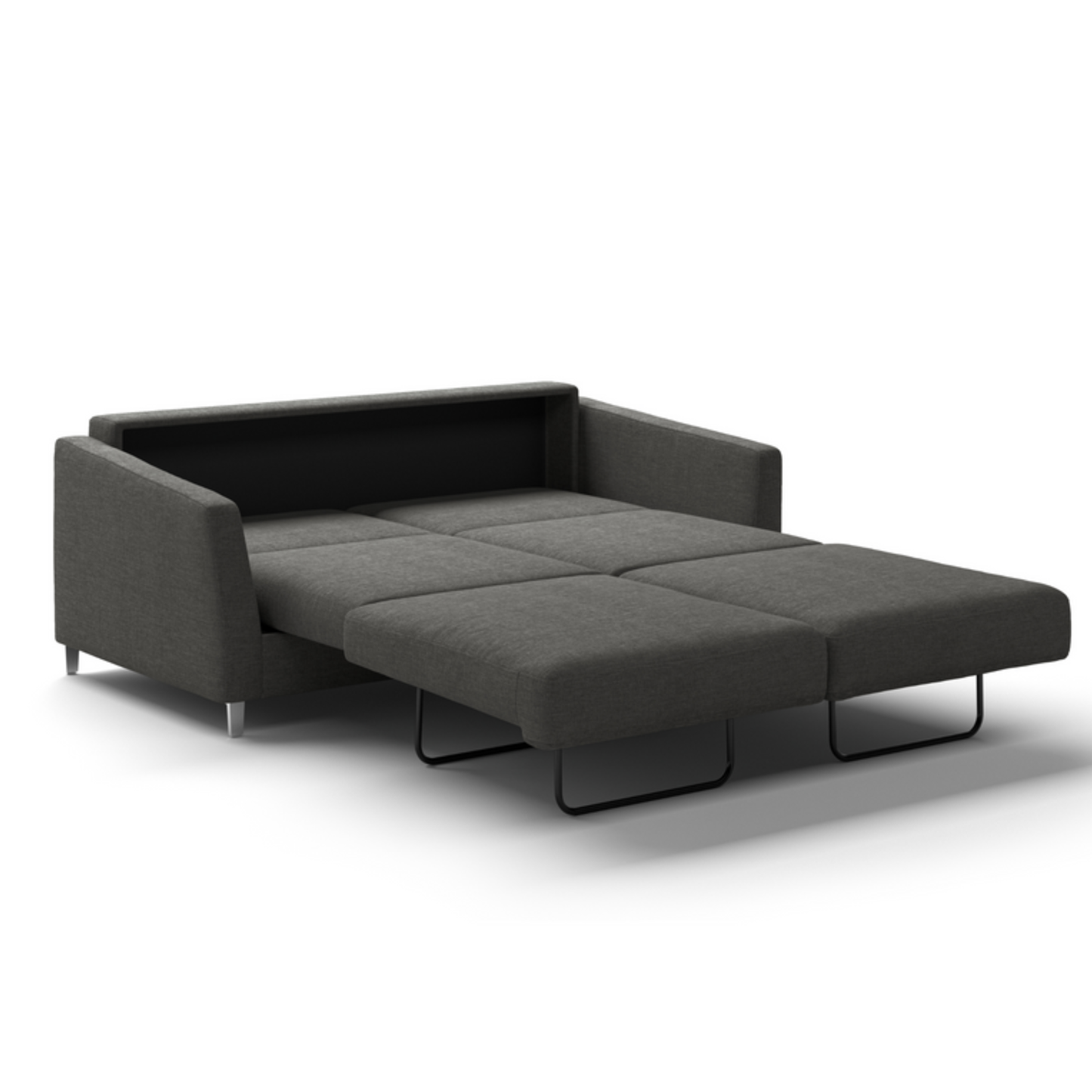 Luonto Monika Fabric Sleeper Sofa With Wood & Chrome Legs