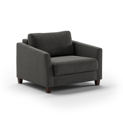 Luonto Monika Fabric Sleeper Sofa With Wood & Chrome Legs