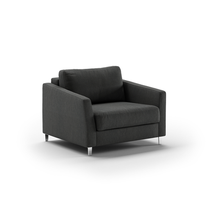 Luonto Monika Fabric Sleeper Sofa With Wood & Chrome Legs
