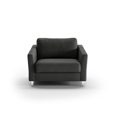 Luonto Monika Fabric Sleeper Sofa With Wood & Chrome Legs