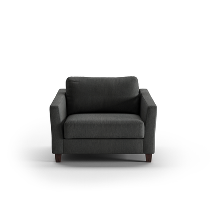 Luonto Monika Fabric Sleeper Sofa With Wood & Chrome Legs