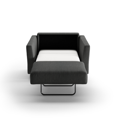 Luonto Monika Fabric Sleeper Sofa With Wood & Chrome Legs