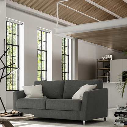 Luonto Monika Fabric Sleeper Sofa With Wood & Chrome Legs