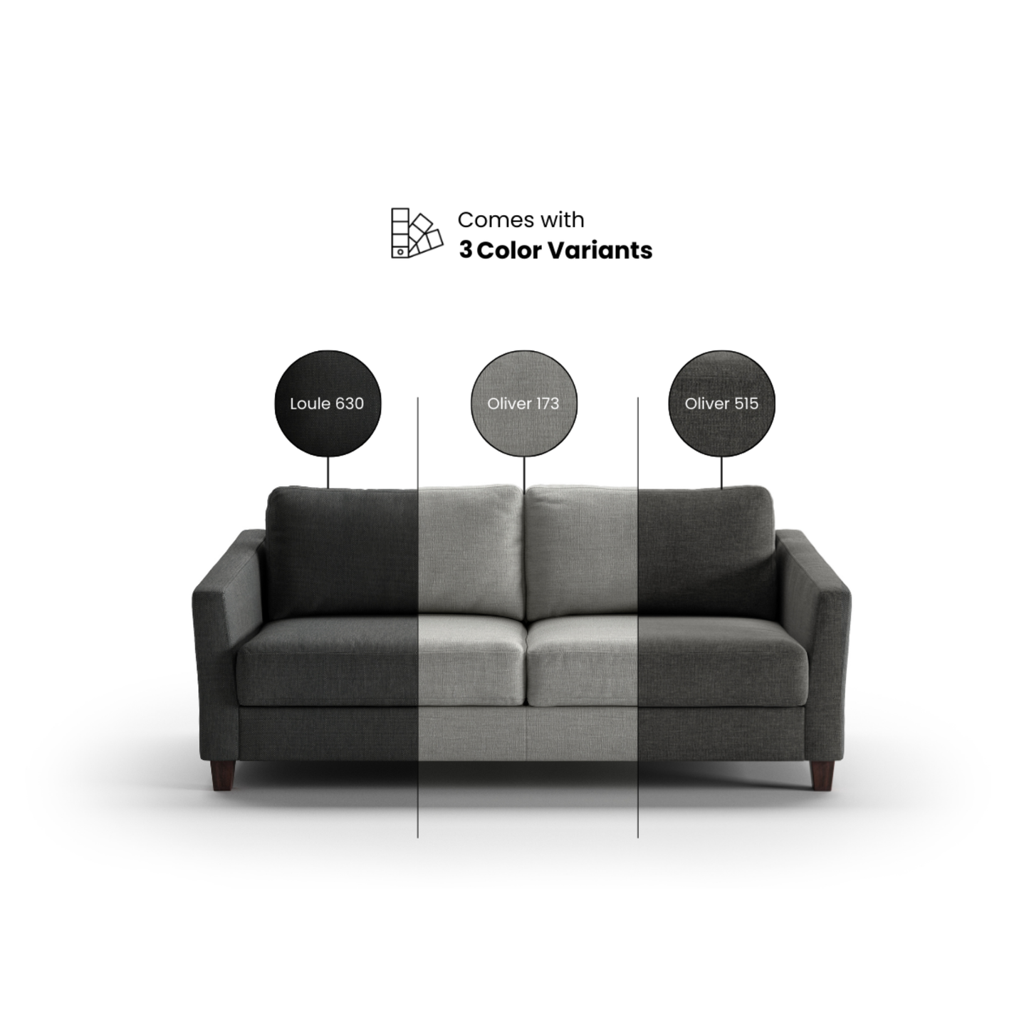 Luonto Monika Fabric Queen Sleeper Sofa With Wood or Chrome Legs-ComfortDesign