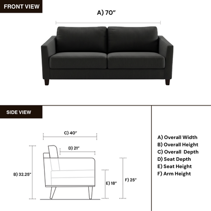Luonto Monika Fabric Queen Sleeper Sofa With Wood or Chrome Legs